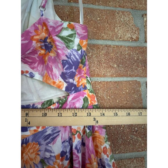 One And Only Collective Floral Ruffle Hem Mini Romper Dress Open Back Design - Picture 8 of 12